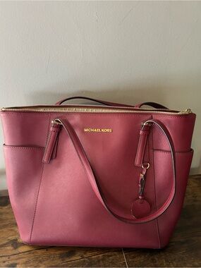 Michael Kors Burgundy Saffiano Leather Tote